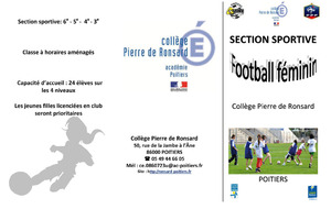 Section sportive football féminin au collège Pierre de Ronsard